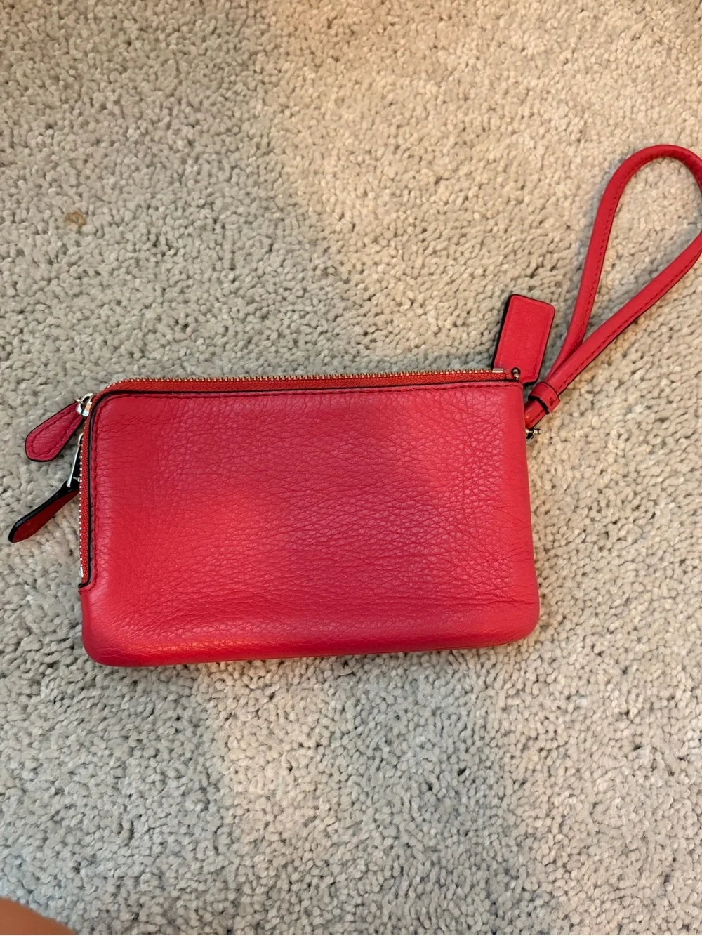 Coach Women's Pink Leather Wristlet Clutch
